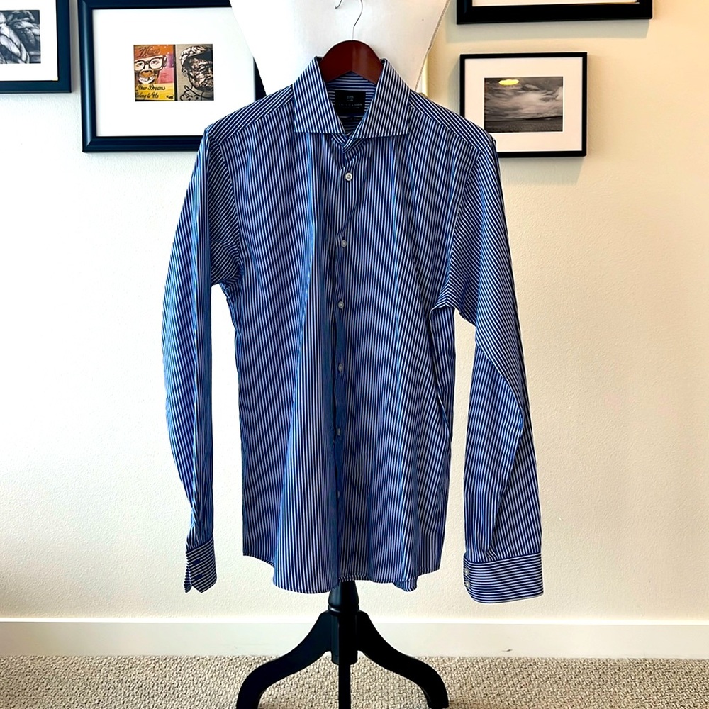 Scotch & Soda Blue Stripe Dress Shirt